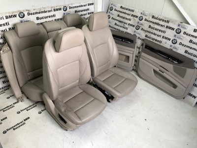 Scaune interior piele crem electric cu incalzire BMW seria 7 F01 foto