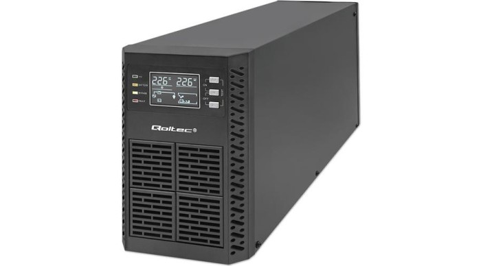 Sursă de alimentare ne&icirc;ntreruptibilă Qoltec UPS | 2kVA | 2000W | Power factor 1.0 | LCD | EPO | USB | On-line