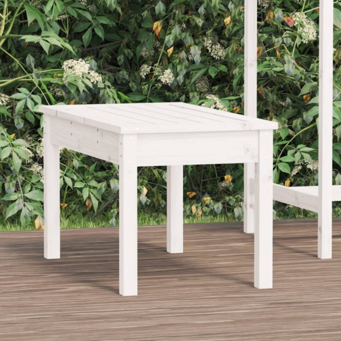 vidaXL Bancă de grădină, alb, 80x44x45 cm, lemn masiv de pin 823998