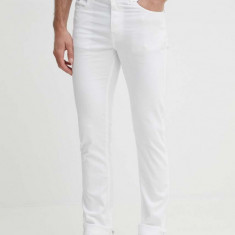 Karl Lagerfeld pantaloni barbati, culoarea alb, mulata, 542826.265840