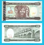 Eritreea (p#3) 10 Nakfa 1997 UNC 'Portret triptic' serie: AD 8235920; (ROG CITITI DETALIILE!)