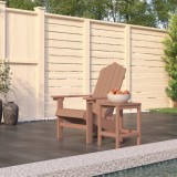 Scaun de grădină Adirondack cu masă, maro, HDPE