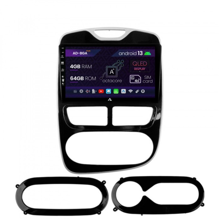 Navigatie Renault Clio IV (2012-2016), Android 13, A-Octacore 4GB RAM + 64GB ROM, 9 Inch - AD-BGA9004+AD-BGRKIT369-1216