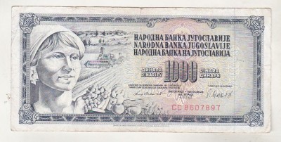bnk bn Iugoslavia 1000 dinari 1981 circulata foto