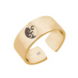 Yin&amp;Yang - Inel reglabil personalizat cu doua pisici din argint 925 placat cu aur galben 24K