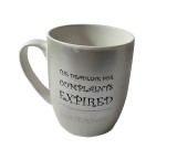 Cana, 360 ml, Alb/Gri deschis cu mesaj