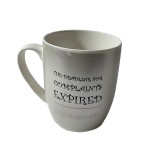 Cana, 360 ml, Alb/Gri deschis cu mesaj