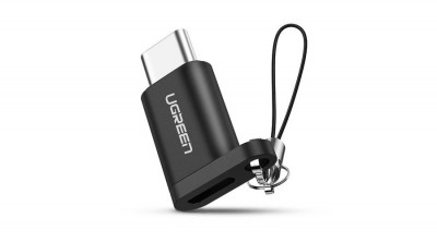 Convertor Ugren de la micro USB la USB tip C cu cablu - gri/negru (50551) foto