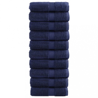 vidaXL Prosoape de baie premium SOLUND, 10 buc., bleumarin, 30 x 30 cm, 600 g/m&amp;sup2; foto