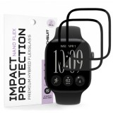Folie Protectie Techsuit Nano Flex pentru Apple Watch Series 12 46mm, Set 2 bucati, Plastic, Neagra