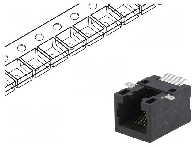 Soclu RJ12 Cat 5 6p6c SMT Orizontal
