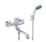 Baterie Cada Crom Lucios - Set Complet cu Pipa Pivotanta de 25cm, Para, Furtun si Excentrice Incluse ModernLight Concept