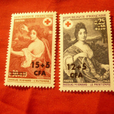 Serie Crucea Rosie Reunion teritoriu francez 1968 , supratipar in fr.CFA ,2 val