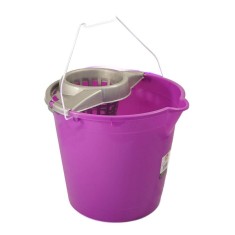 Galeata Rotunda cu Storcator OTI, Capacitate 10L, Polipropilena, Culoare Mov, Galeata pentru Curatenie, Galeata pentru Mop, Galeti cu Storcator, Galea foto