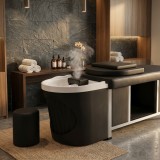 Pat Head SPA Sardinia, șezlong cosmetic, spălătorie coafură, &icirc;ncălzit, ideal pentru saloane de masaj cu aburi, include taburet LED.