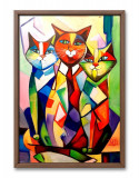 Tablou abstract intitulat &quot;Kittens&quot;, Acrilic, Tehnica