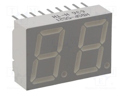 Afișaj LED 7 segmente 14,22mm roșu 2 cifre BROADCOM foto