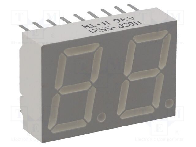 Afișaj LED 7 segmente 14,22mm roșu 2 cifre BROADCOM