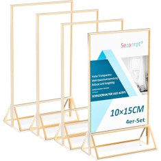 Set 4 suporturi verticale pentru numere de masa,rama de imagine, 10 x 15 cm