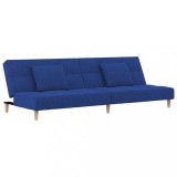 Cumpara ieftin Canapea extensibila cu 2 locuri, 2 perne, albastru, textil