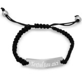 Bratara personalizata neagra. gravata cu textul tau N1