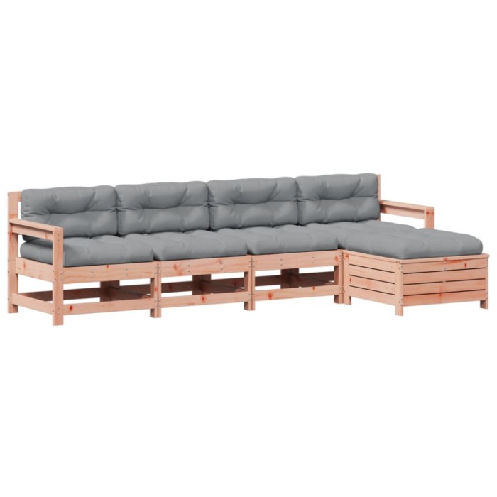 Set mobilier de gradina cu perne, 5 piese, lemn masiv douglas