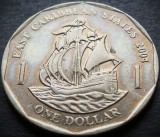 Cumpara ieftin Moneda exotica 1 DOLAR - INSULELE CARAIBE de EST, anul 2004 * Cod 3472 B, America Centrala si de Sud