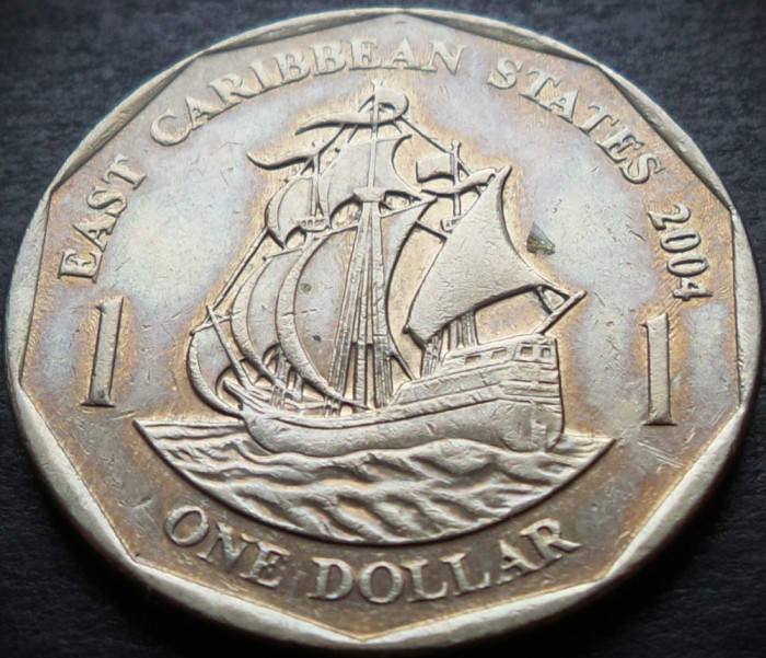Moneda exotica 1 DOLAR - INSULELE CARAIBE de EST, anul 2004 * Cod 3472 B