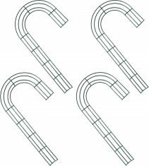 Set de 4 cadre pentru coroane de Craciun Sumind, metal, verde, 30 cm