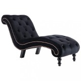 Cumpara ieftin Sezlong, negru, catifea