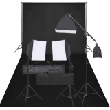 Cumpara ieftin Kit studio foto cu set de lumina si fundal