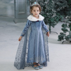 Rochie rochita Elsa Frozen cu blanita 3,4,5 ani foto