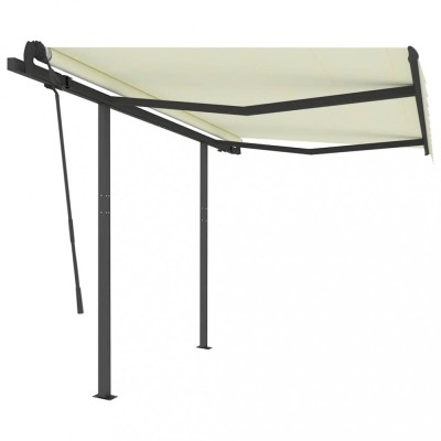 Copertina retractabila automat cu stalpi, crem, 3x2,5 m foto