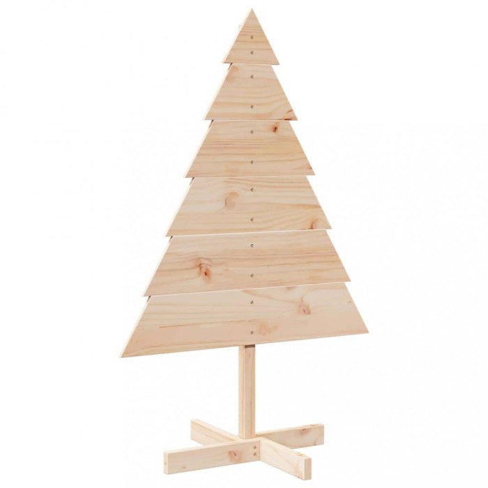 Brad de Craciun decorativ, 110 cm, lemn masiv