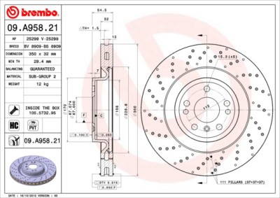 BREMBO 09.A958.21 PRIME LINE - UV Coated Disc frana foto