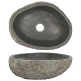 Chiuvetă Piatră R&acirc;u Naturală Ovală 29-38cm vidaXL Antracit - Lavoar Rustic Baie