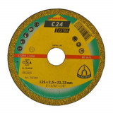 Disc Debitare Klingspor C24 Extra, 125x2.5x22mm, Piatra si Beton, Disc Debitare Standard Piatra, Disc pentru Polizorul Unghiular, Disc pentru Flex, Pa
