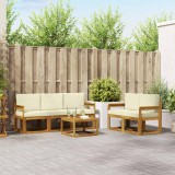 vidaXL Set de canapele de exterior cu pernă 6 pcs Natural și Crem 3365998