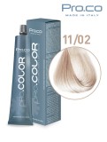 Vopsea de par profesionala PRO.COLOR 100 ml - Pro.Co - 11/02 BLOND SUPER DESCHIS PERLAT