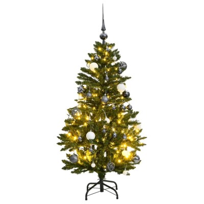 vidaXL Brad Crăciun artificial articulat cu 150 LED-uri/globuri 150 cm 3210102 foto