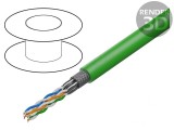 Cablu Ethernet Cat.7 S/FTP 4x2x23AWG Cu PVC Verde