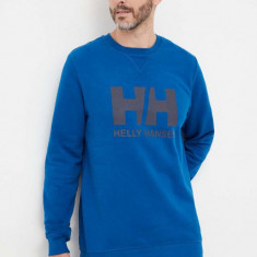 Helly Hansen hanorac de bumbac bărbați, culoarea bleumarin, cu imprimeu 34000