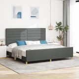 VidaXL Cadru de pat, gri &icirc;nchis, 200x200 cm, textil
