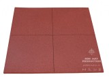 Pavele dale din cauciuc, tartan, patrate, plane, ROSU, 1m x 1m, grosime 20 mm