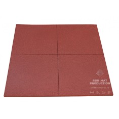 Pavele dale din cauciuc, tartan, patrate, plane, ROSU, 1m x 1m, grosime 20 mm