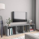 Cumpara ieftin Bibliotecă/dulap TV, gri sonoma, 143x30x36 cm, lemn prelucrat