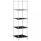 vidaXL Raft cu 5 niveluri, negru, 40 x 40 x 130 cm, sticlă securizată 249511