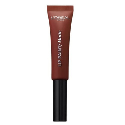 Ruj de buze lichid, Loreal, Lip Paint Matte, 213 Stripped Brown foto