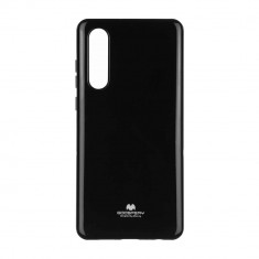 Husa din Silicon Mercury cu aspect perlat pentru Huawei P30, Negru foto