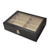 Casetă Ochelari 8 Spații &ndash; 2 Variante: Imprimeu Carbon / Negru &ndash; Geam Sticlă 3